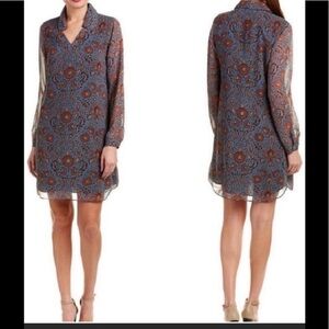 CAbi V Neck Collar Provincial Dress Lined